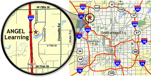 Map to ANGEL Learning Headquarters