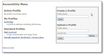 Accessibility Menu